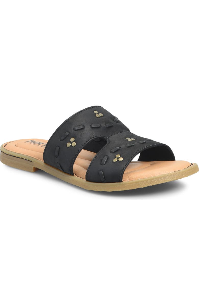 Børn Benita Slide Sandal, Main, color, Black Nubuck