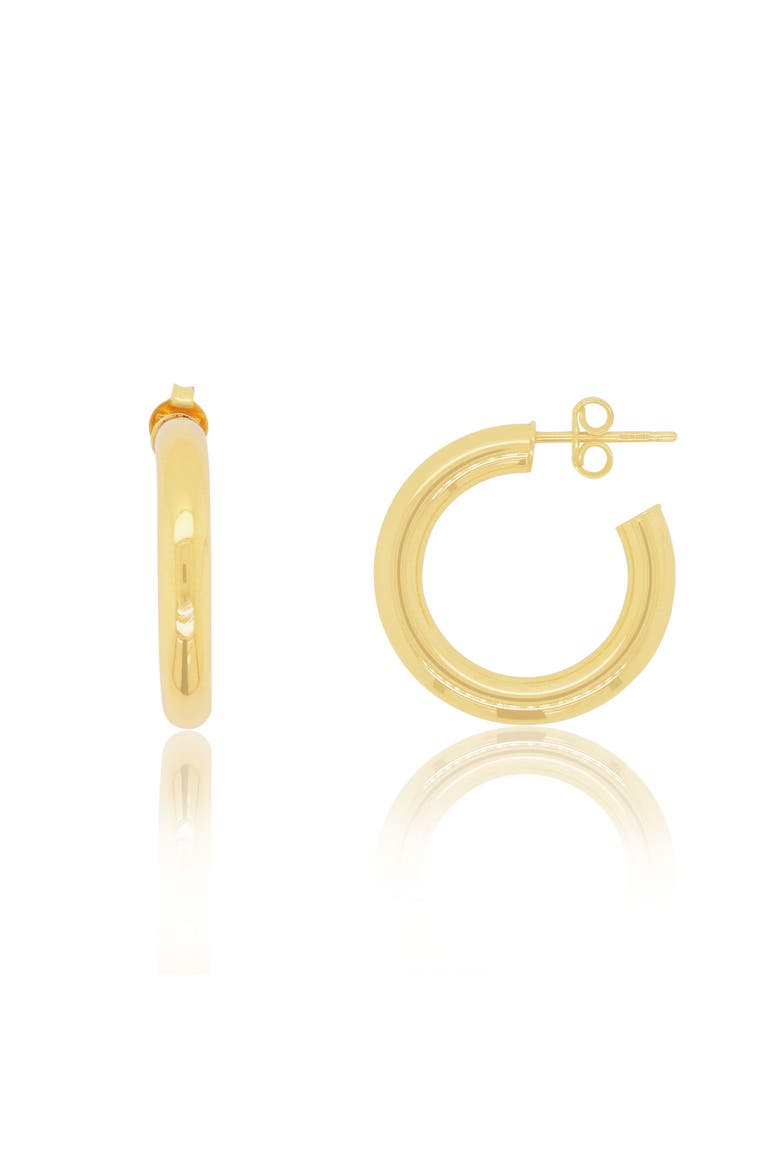 Gold Tube Hoop Earrings, Main, color, Yellow Gold