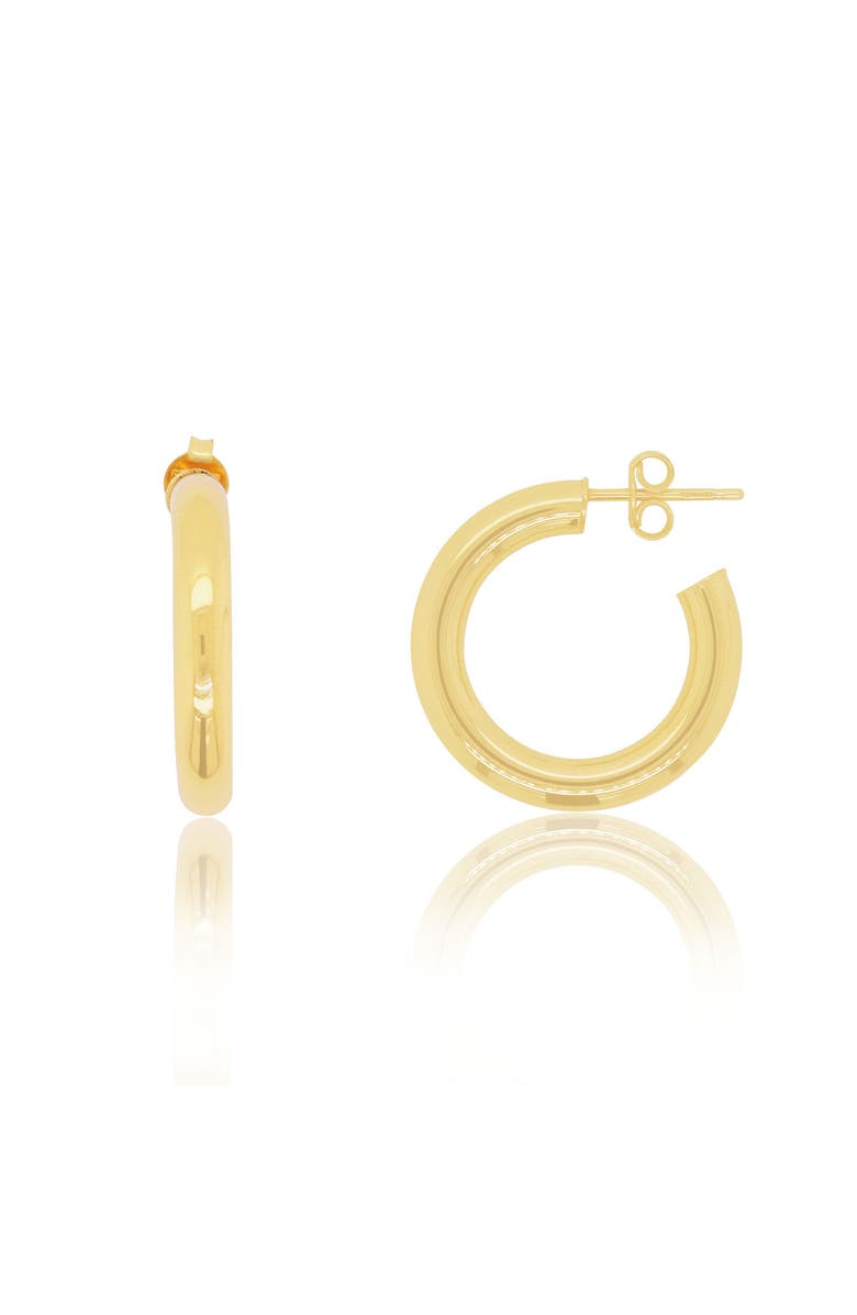 The Lovery Fine Jewelry Gold Tube Hoop Earrings, Main, color, Yellow Gold