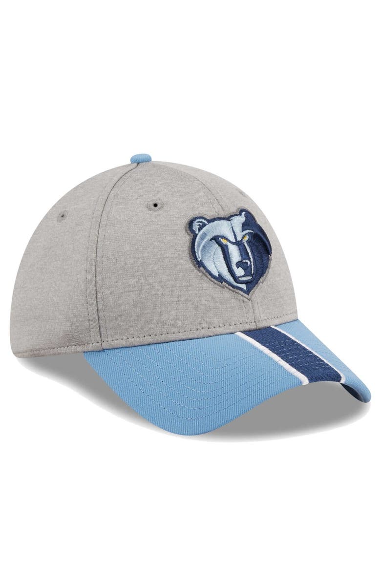 New Era Men's New Era Gray/Light Blue Memphis Grizzlies Striped 39THIRTY Flex Hat, Alternate, color, 