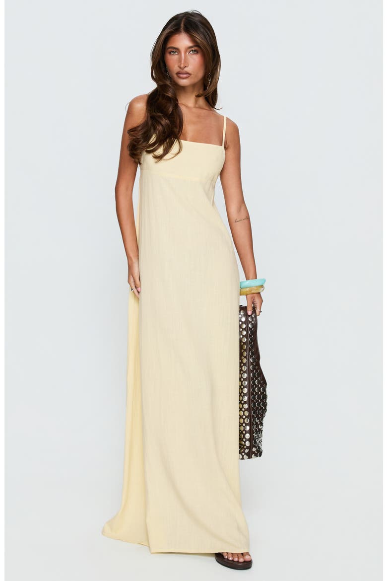 Solie Tie Back Maxi Dress, Alternate, color, BUTTER