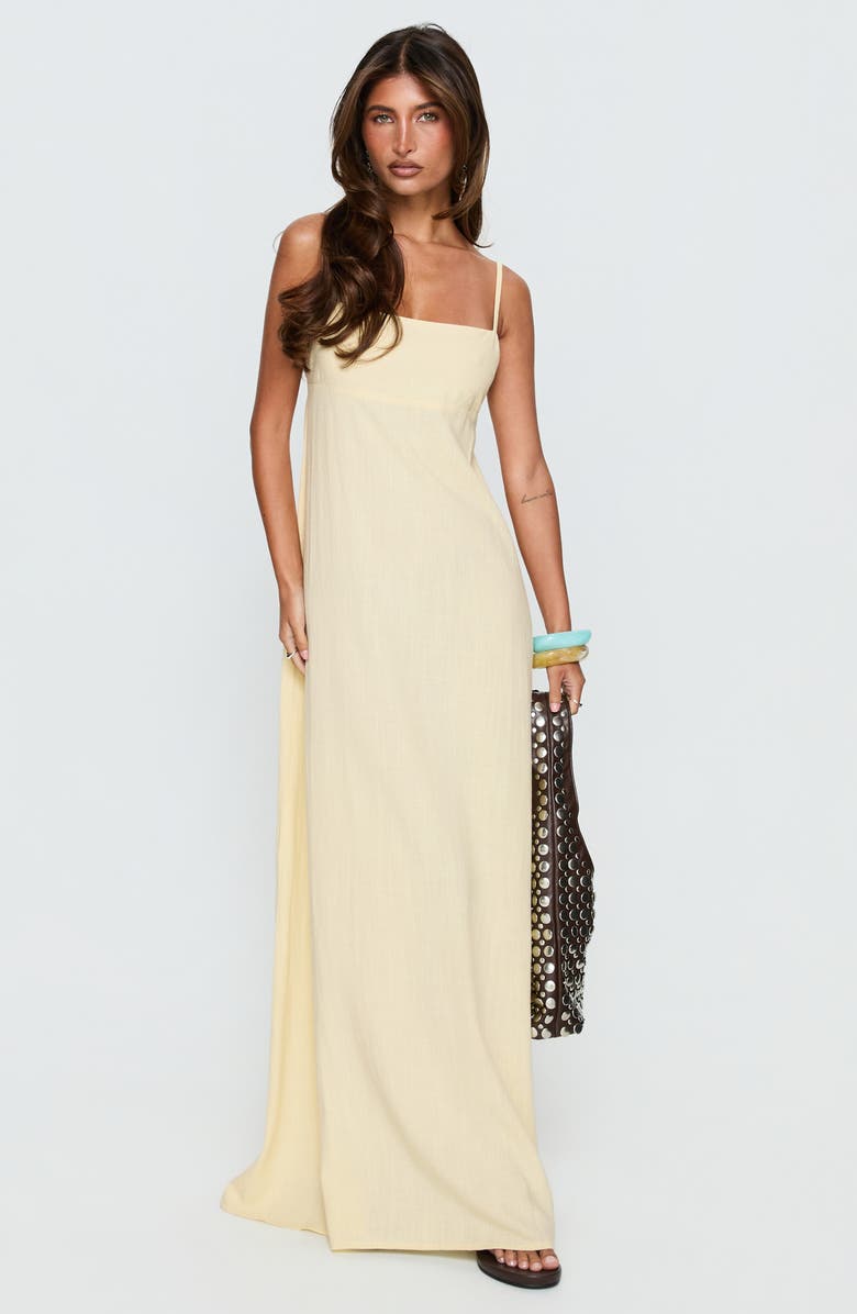 Princess Polly Solie Tie Back Maxi Dress, Alternate, color, Butter