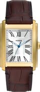 Fossil Carraway Leather Strap Watch, 30mm
