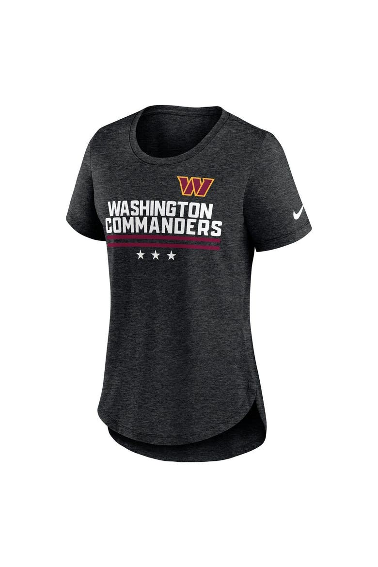 Women's Nike Heather Black Washington Commanders Local Fashion Tri-Blend T-Shirt, Alternate, color, Heather Black