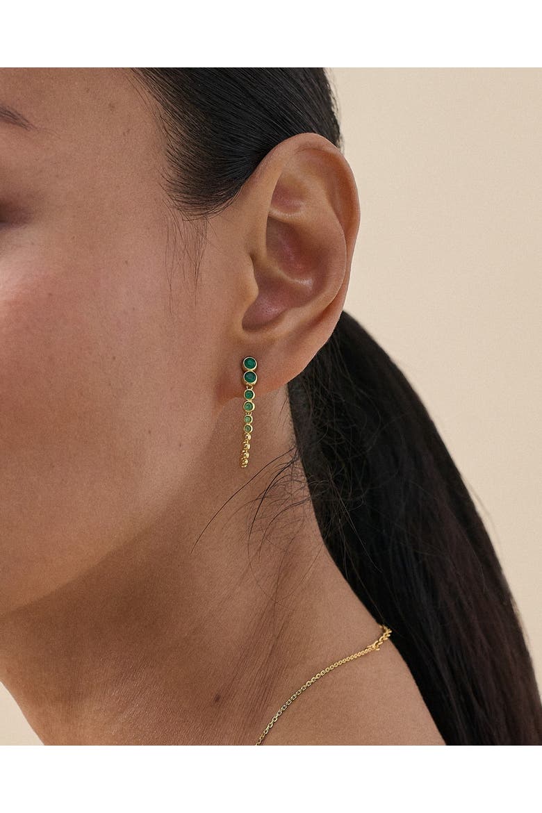 Globe Green Onyx Chain Loop Earring, Alternate, color, Green Onyx