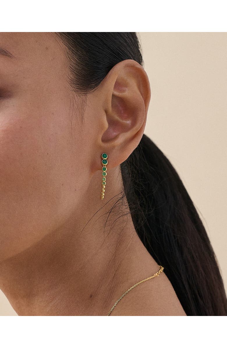 Edge of Ember Globe Green Onyx Chain Loop Earring, Alternate, color, Green Onyx