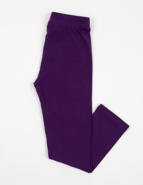 Leveret Girls Cotton Leggings, Solid Colors In Purple