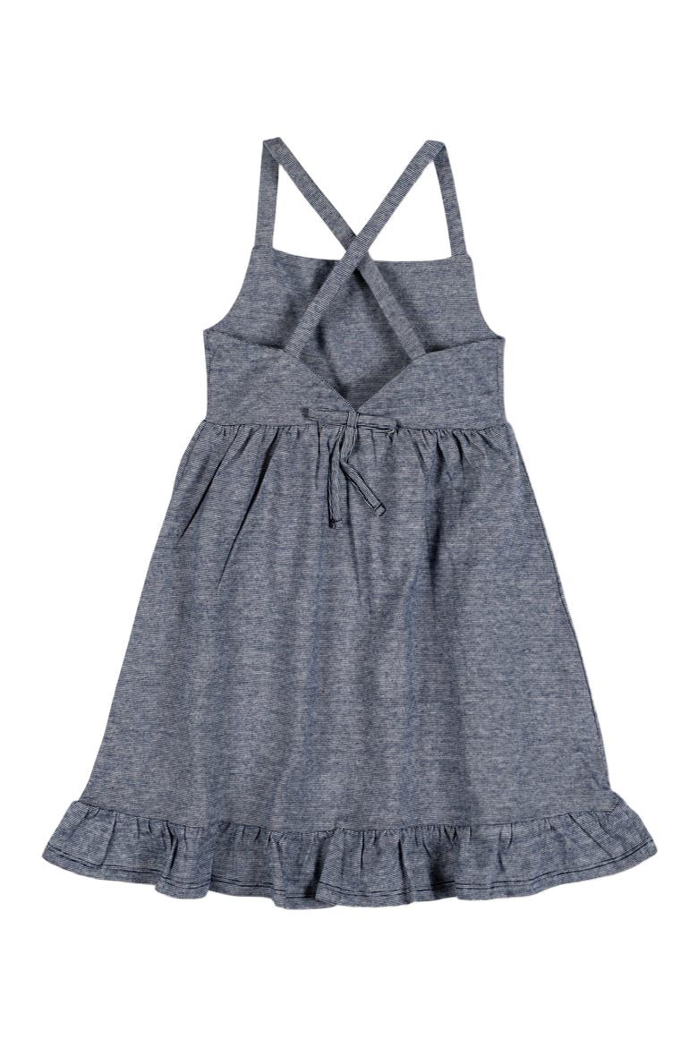 Baby Girls' Knit Flounce Sundress, Infant, Alternate, color, Navy Microstripe