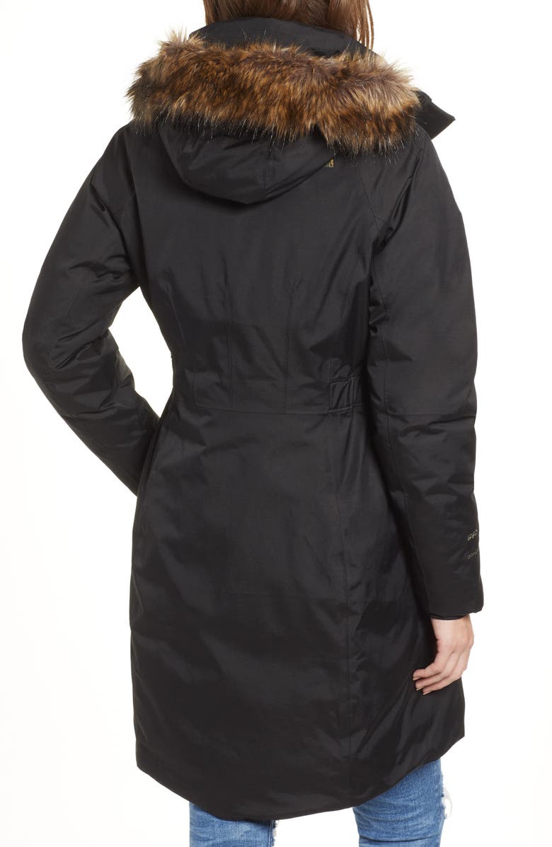 The North Face Arctic II Waterproof 550 Fill Power Down Parka with Faux Fur Trim, Alternate, color,