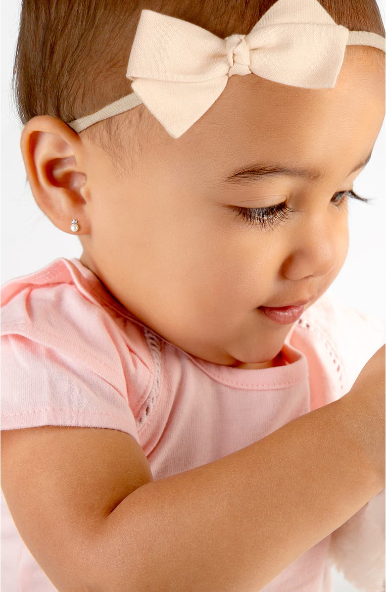 Tiny Blessings 14K Gold 3mm Pearl Drop Studs Screw Back Earrings, Alternate, color, 14K Yellow Gold