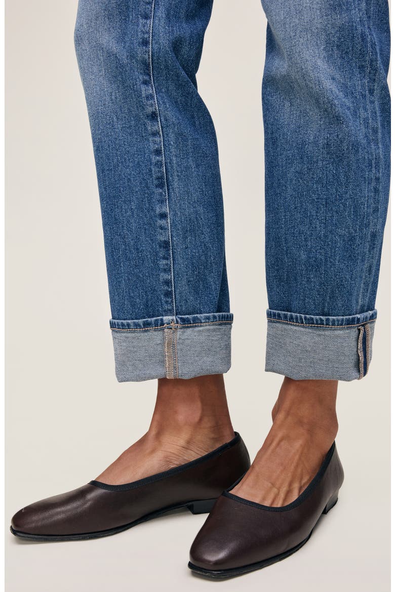 Patti High Waist Straight Leg Jeans, Alternate, color, OPAL BEACH CUFFED