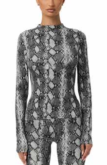 Naked Wardrobe Print Turtleneck Top