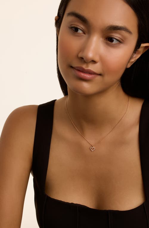Ted Baker Amore Crystal Heart Pendant Necklace In Rose Gold Tone/clear Crystal