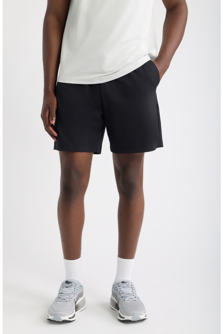 Live-In 7-Inch Drawstring Athletic Shorts, Main, color, BLACK