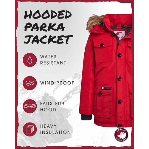 Canada Weather Gear Boys' Heavyweight Winter Ski Jacket In Red