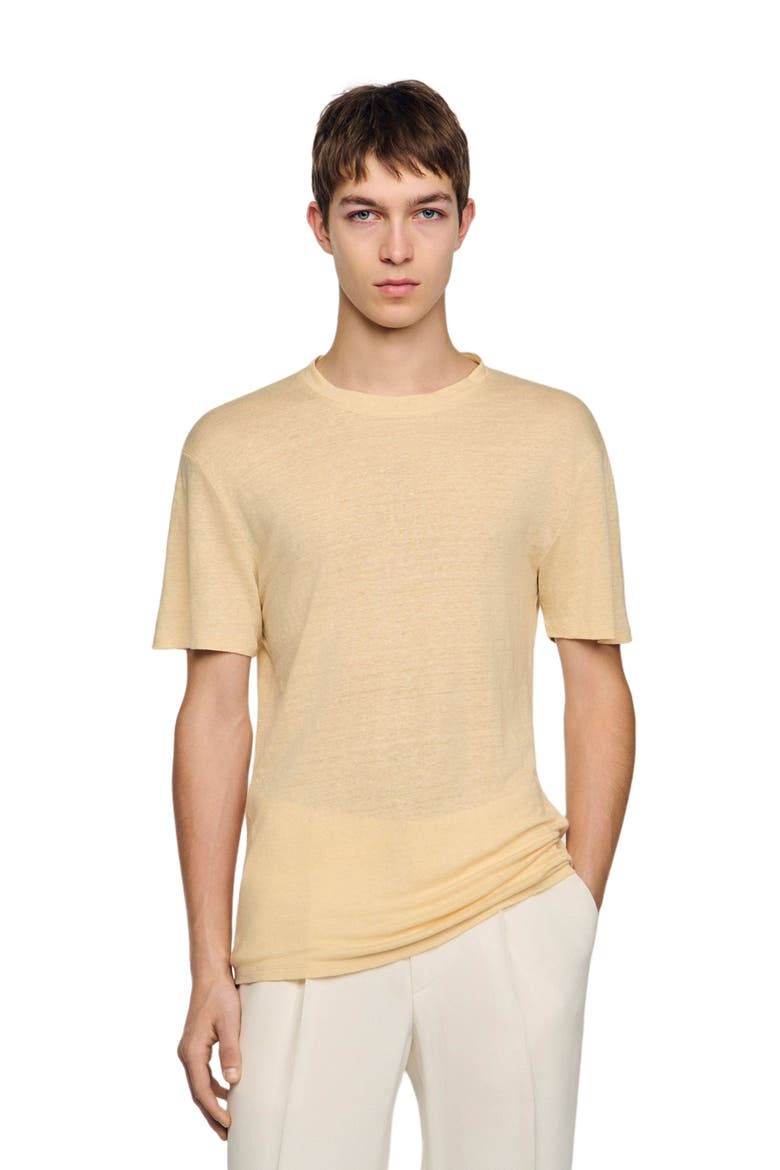 Certified linen T-shirt, Main, color, Butter cream