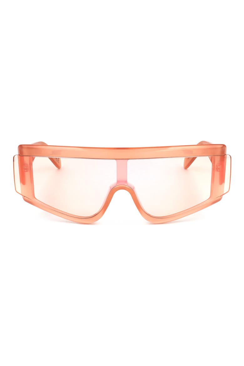 61mm Mask Shield Sunglasses, Main, color, ORANGE/ DARK GREY