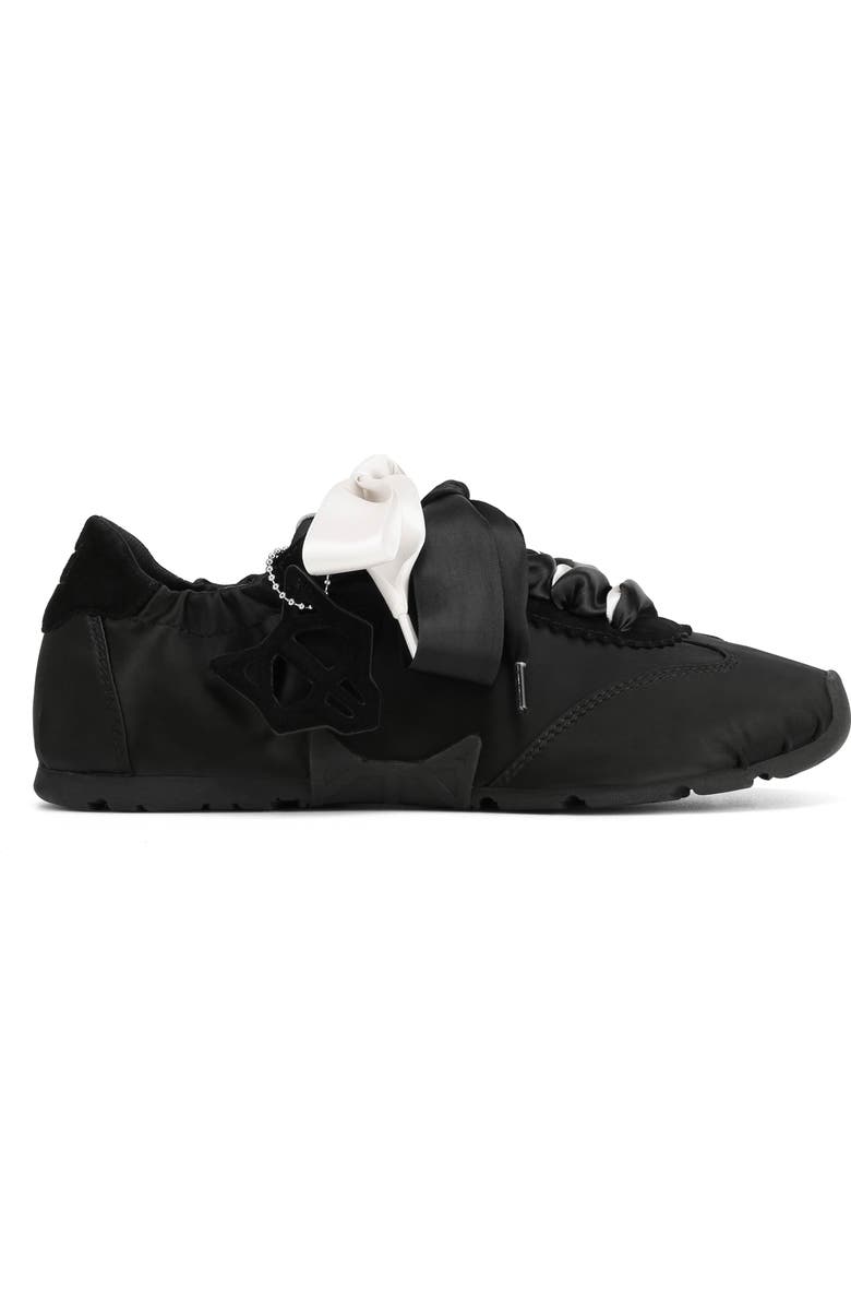 Naked Wolfe Adorable Satin Sneaker, Alternate, color, Black