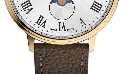 Frederique Constant Men's Classics Quartz Moonphase Brown Leather Strap Watch 39mm In Brown