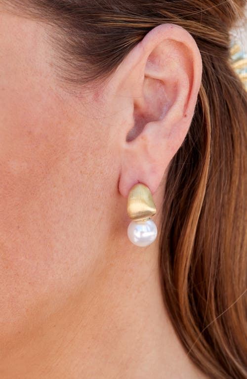 Savvy Cie Jewels Brushed Mother-of-pearl Drop Earrings