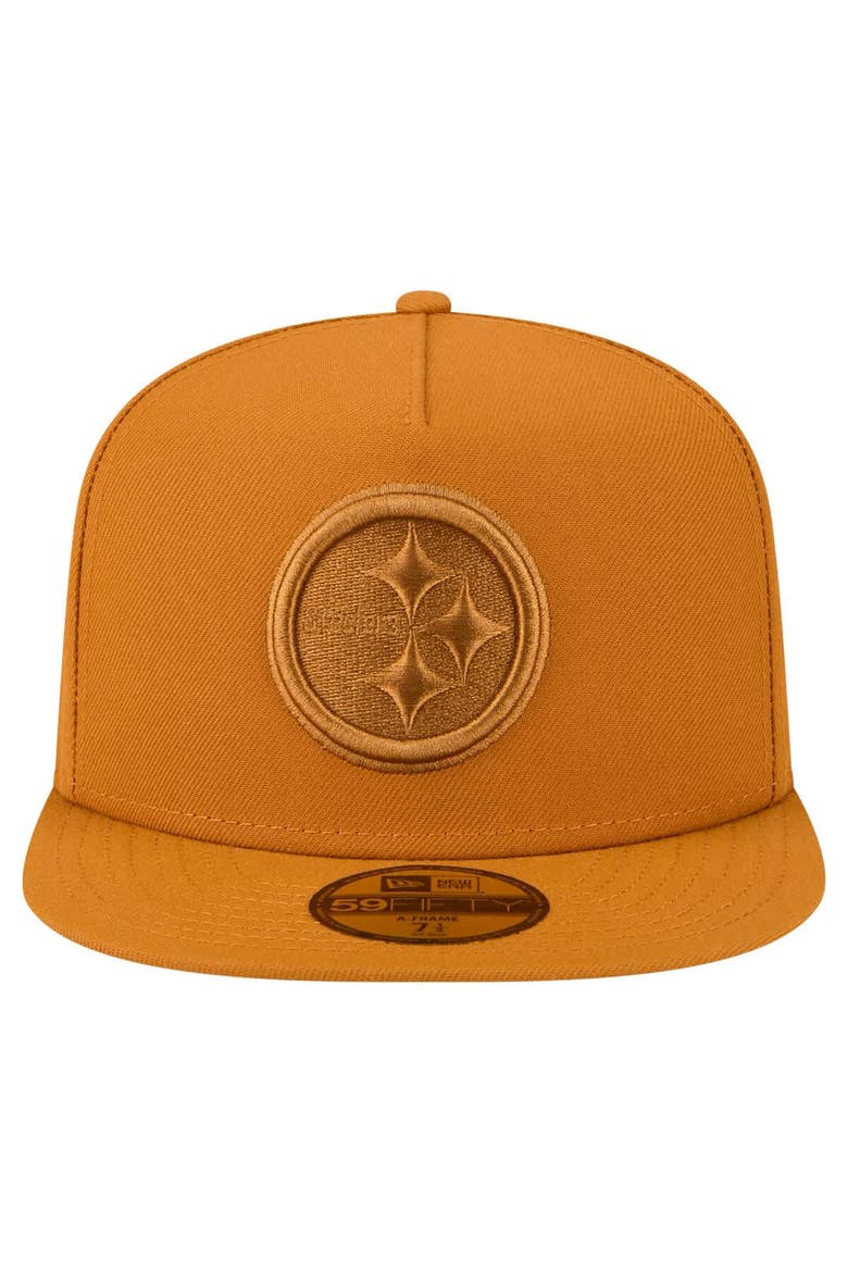 Men's New Era  Brown Pittsburgh Steelers Color Pack A-Frame 59FIFTY Fitted Hat, Alternate, color, Brown