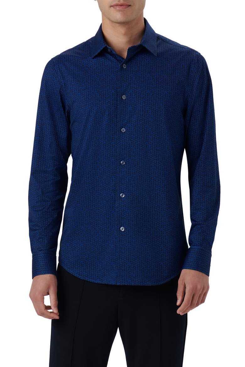 James OoohCotton® Floral Button-Up Shirt, Main, color, FRENCH BLUE