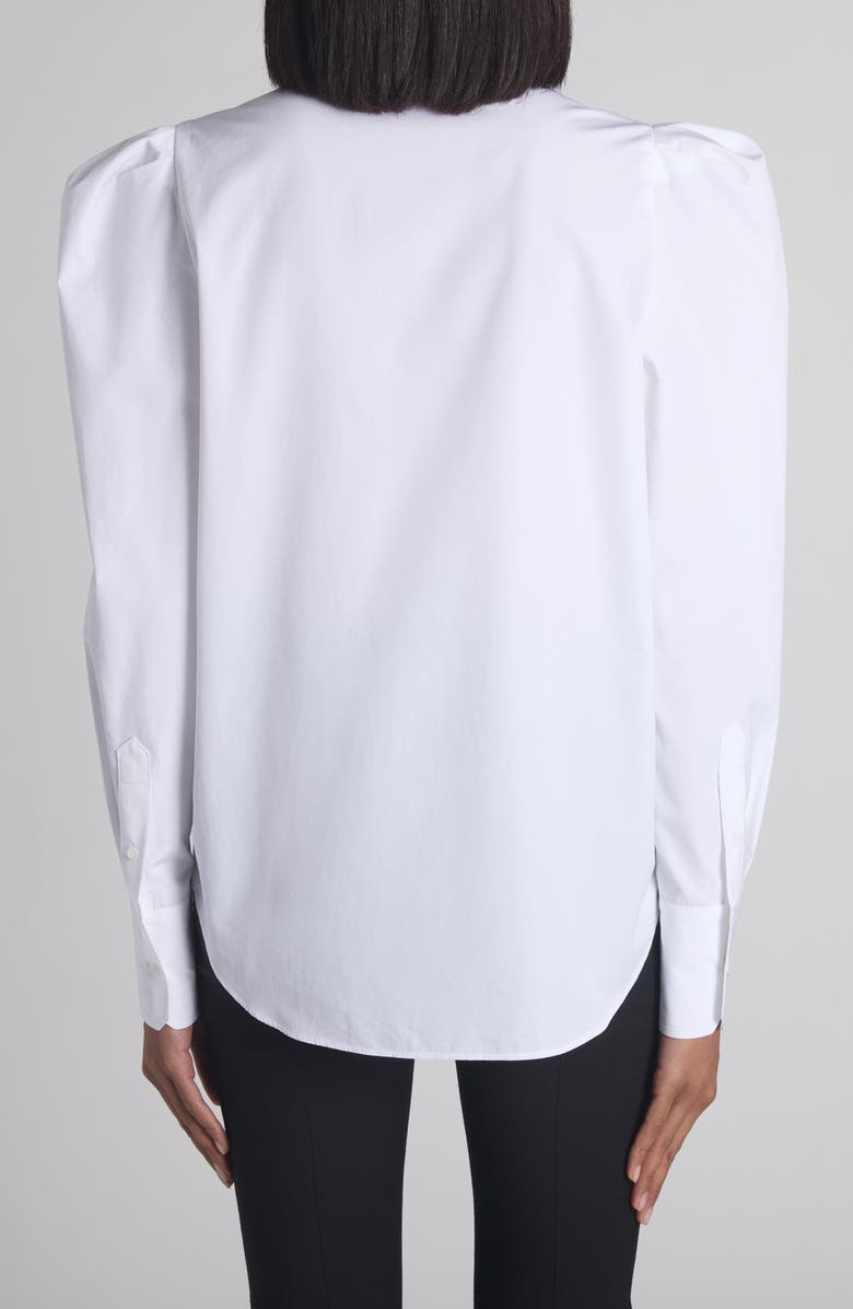 McQueen Cotton Poplin Button-Up Shirt, Alternate, color, Opticalwhite