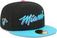 New Era Men's New Era Black/Turquoise Miami Heat 2025/26 City Edition 59FIFTY Fitted Hat