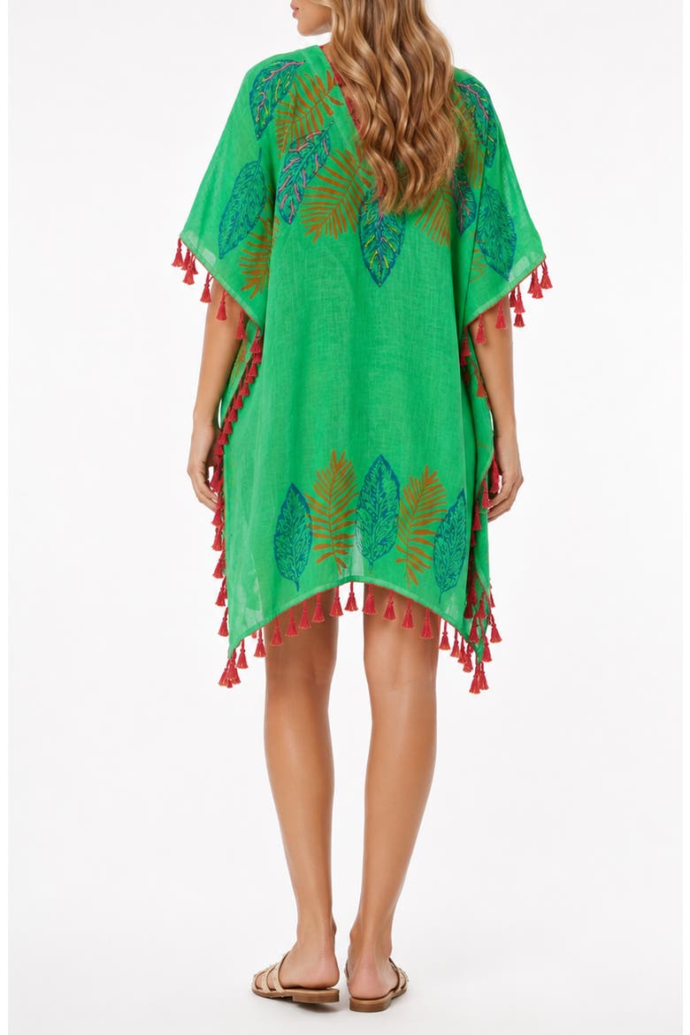 Short Cotton Poncho, Alternate, color, GREEN