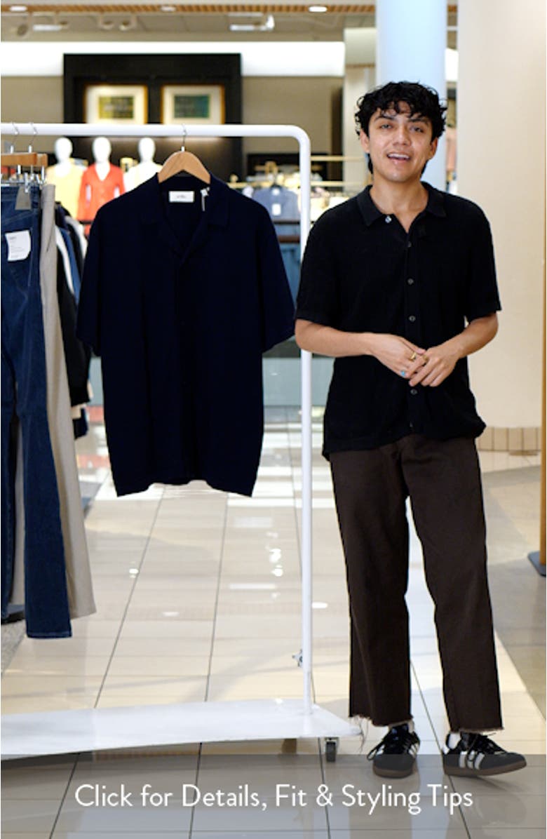 Emmett Arabesque Knit Cotton Camp Shirt, sales video thumbnail