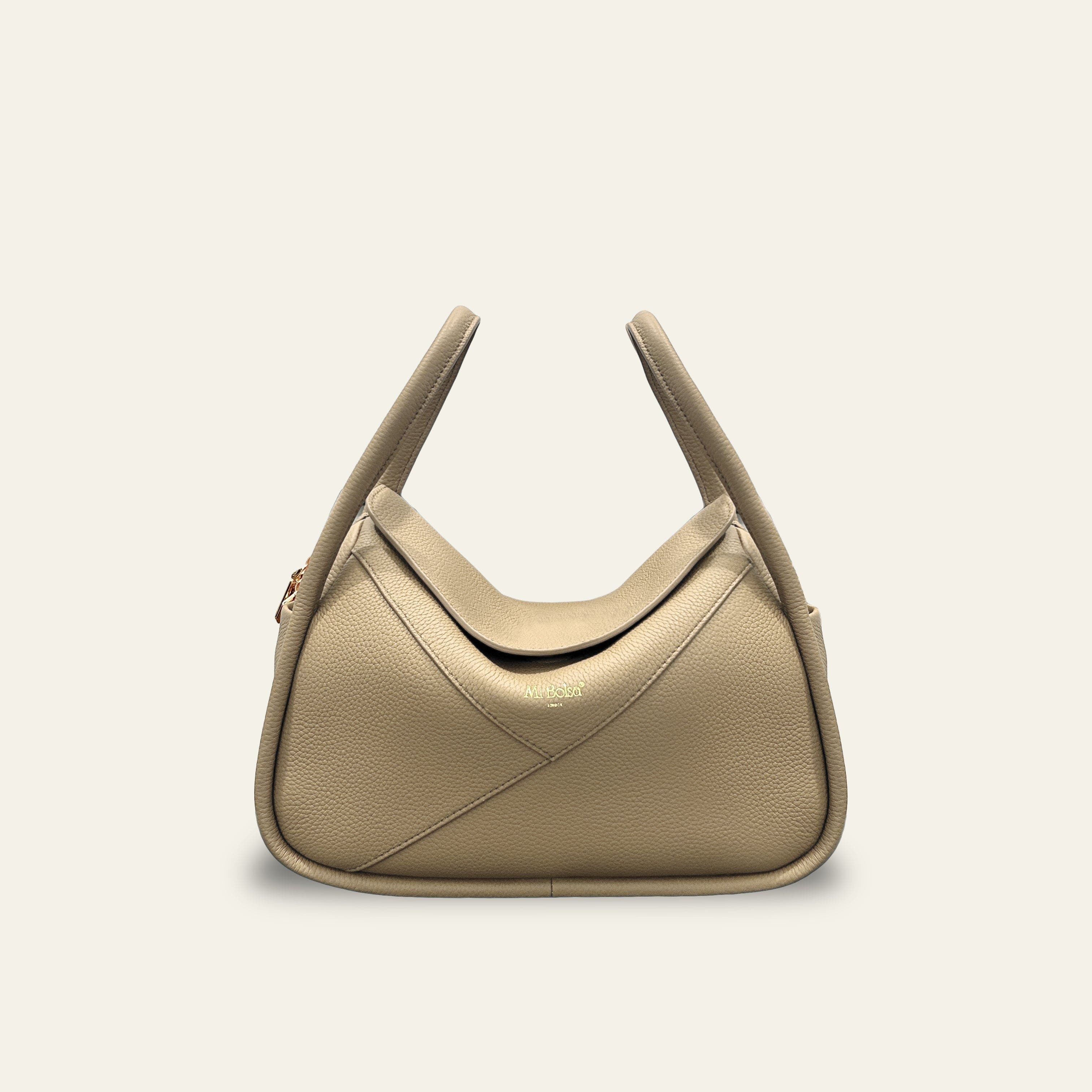 Mi Bolsa London Carnaby Genuine Tote Leather Shoulder Bag, Alternate, color, Grey