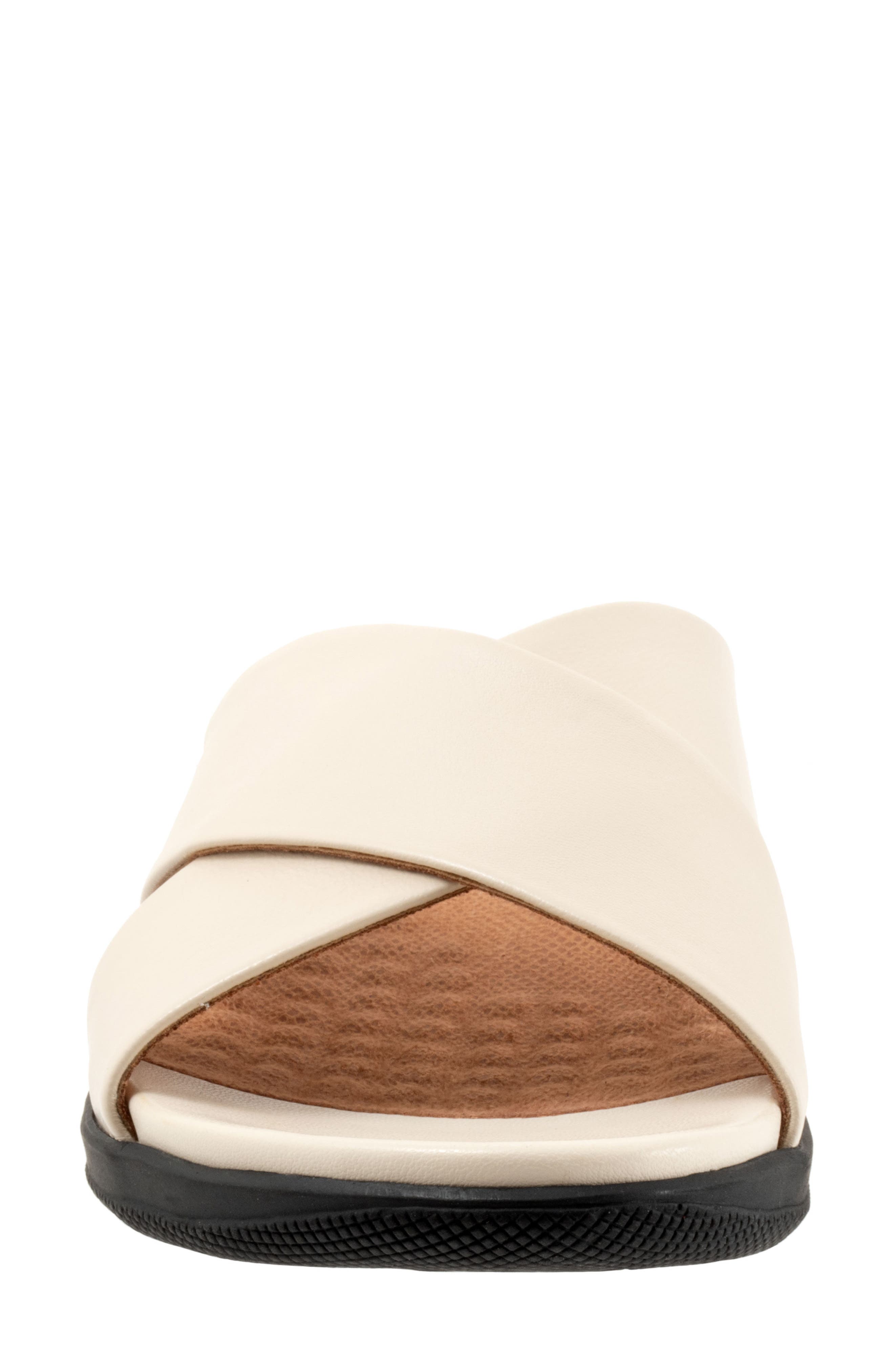 SoftWalk<sup>®</sup> 'Tillman' Leather Cross Strap Slide Sandal, Alternate, color, Ivory