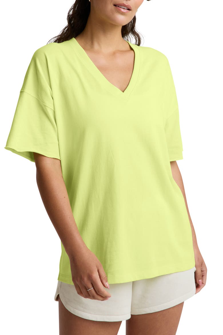 SoftKnit Better Than Ever Oversize V-Neck T-Shirt, Main, color, ELECTRIC LIME