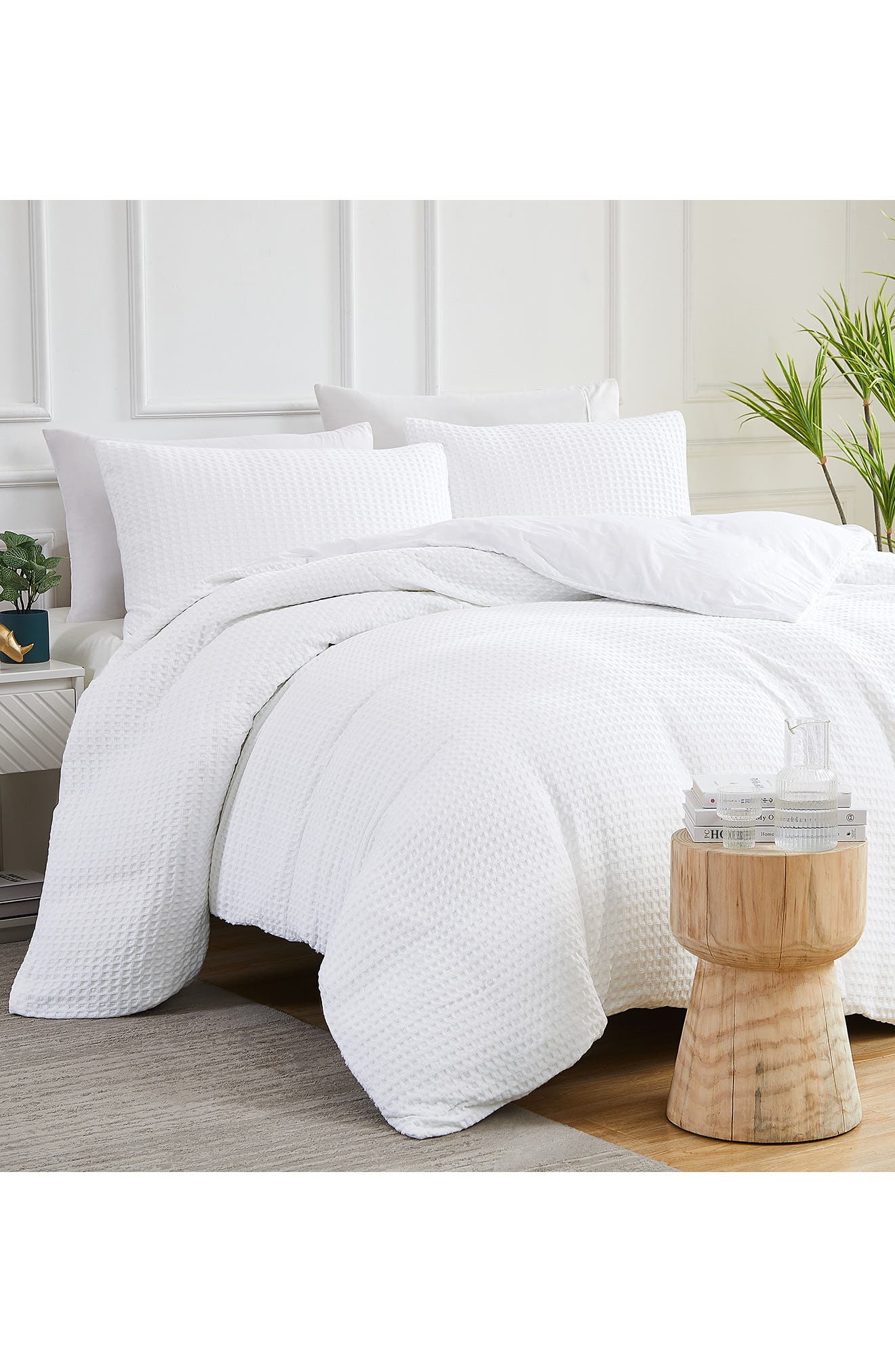 SOUTHSHORE FINE LINENS 100% Cotton Waffle Duvet Cover Set
