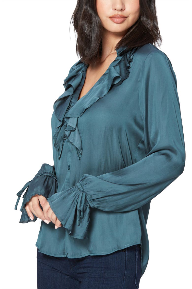 Nevynne Ruffle Blouse (Nordstrom Exclusive Color), Alternate, color, MIDNIGHT SLATE