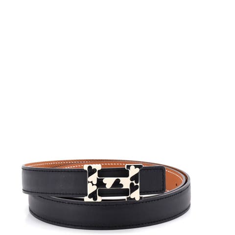 H Email Coeur Reversible Leather Thin