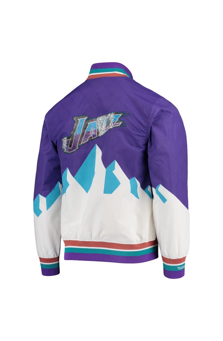 Mitchell & Ness Men's Utah Jazz Purple Mitchell & Ness Hardwood Classics 75th Anniversary Authentic Warmup Full-Snap Jacket, Alternate, color, 