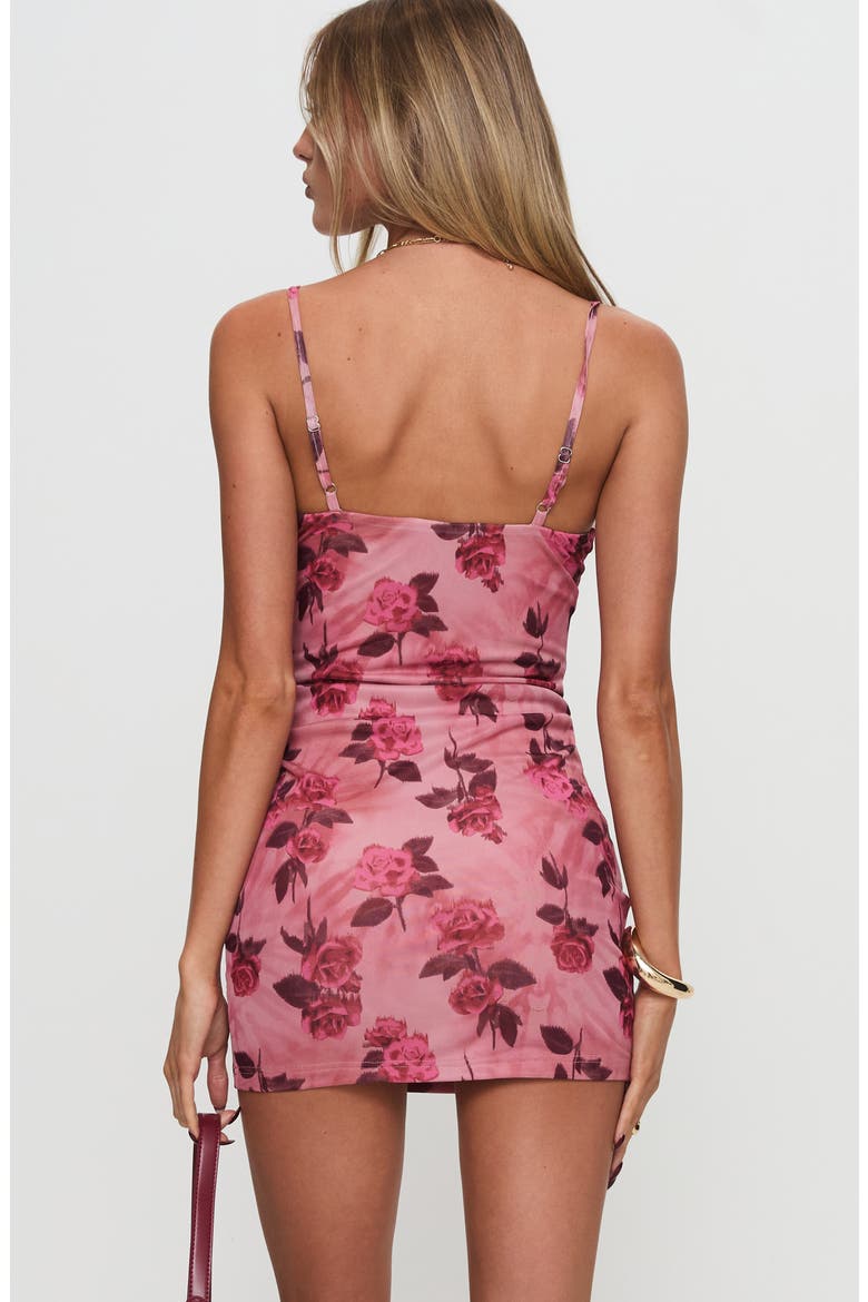 Claudelia Floral Lace Detail Minidress, Alternate, color, RED