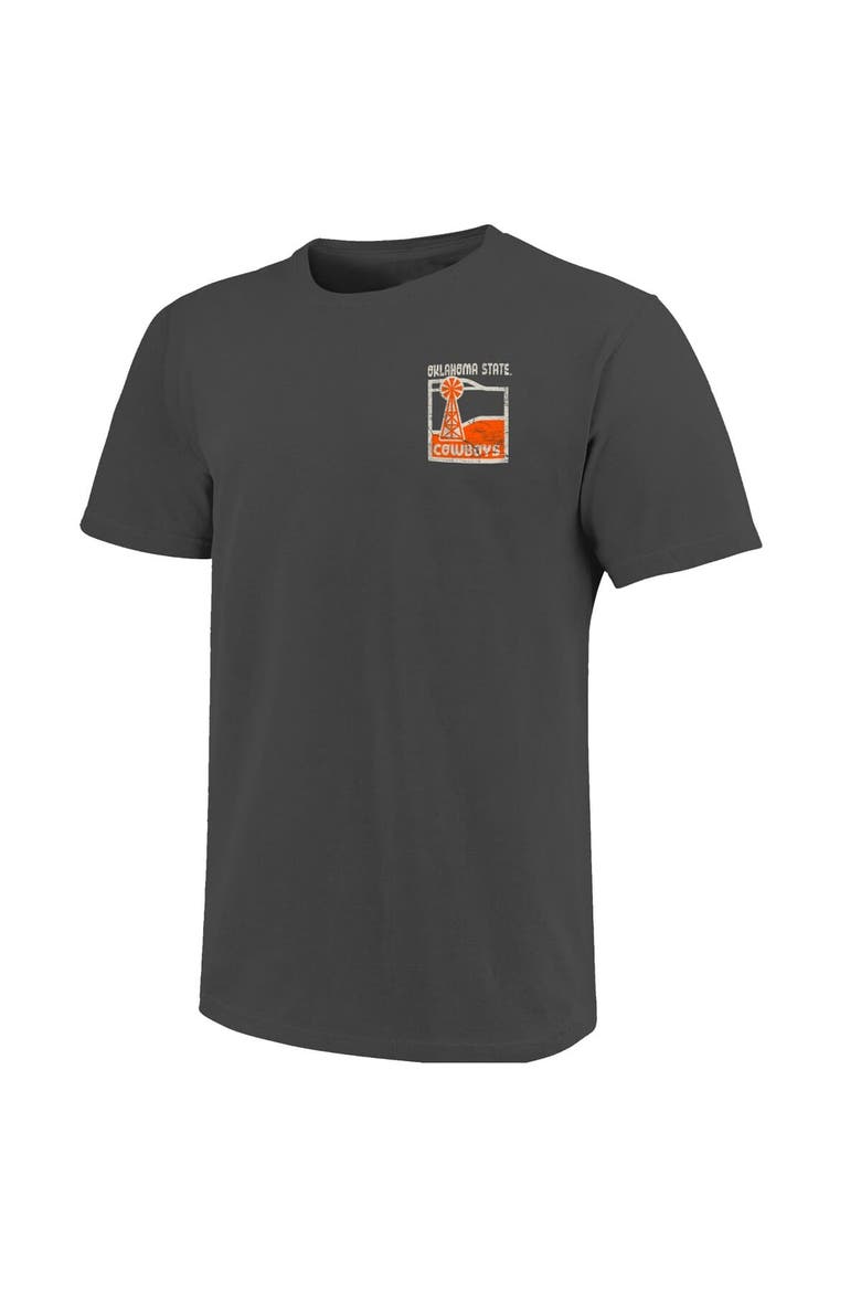 Men's  Graphite Oklahoma State Cowboys Comfort Colors Minimal Vista Distressed Graphics T-Shirt, Alternate, color, Graphite