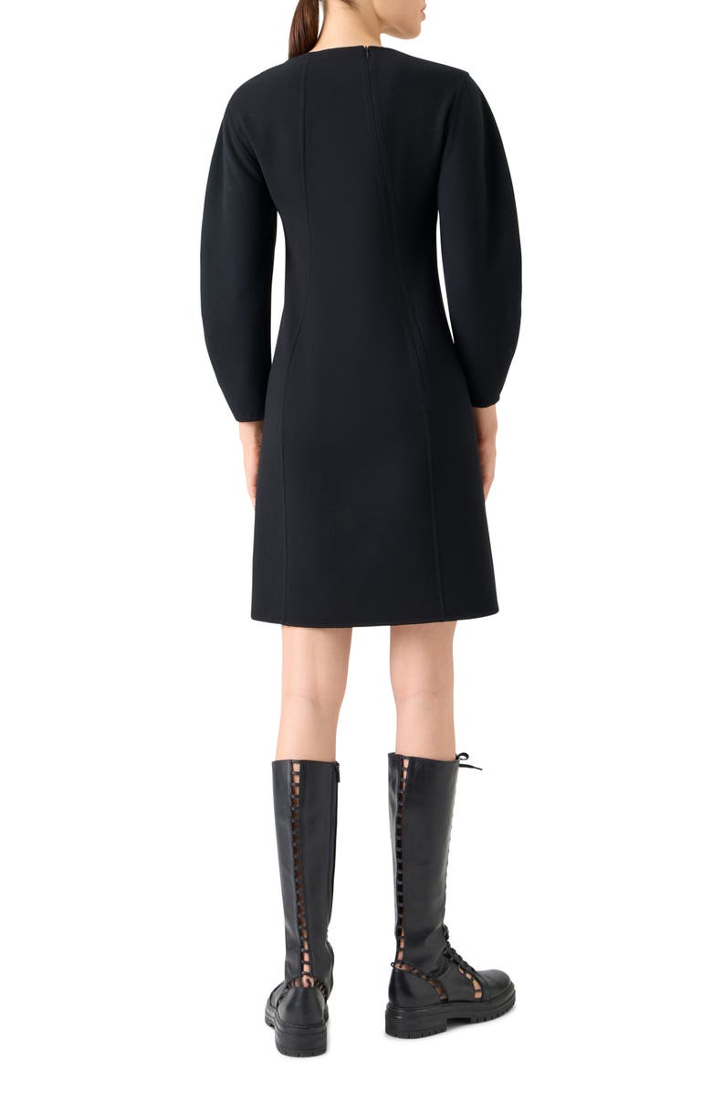 Akris Long Sleeve Wool Blend Sheath Dress, Alternate, color, Black