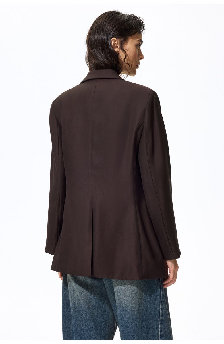 H&M Single-breasted Blazer, Alternate, color, Dark Brown