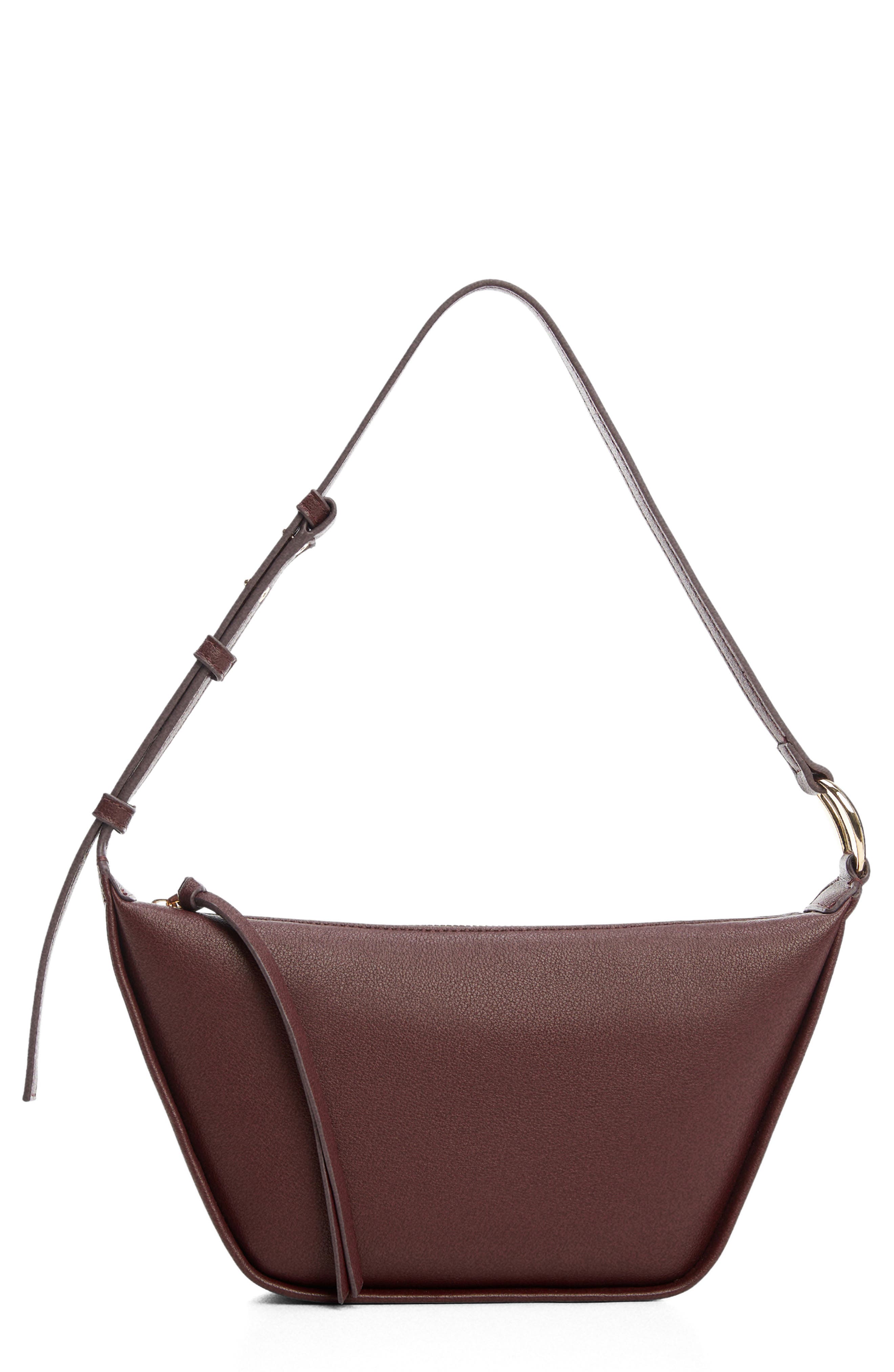 MANGO Faux Leather Shoulder Bag, Main, color, 