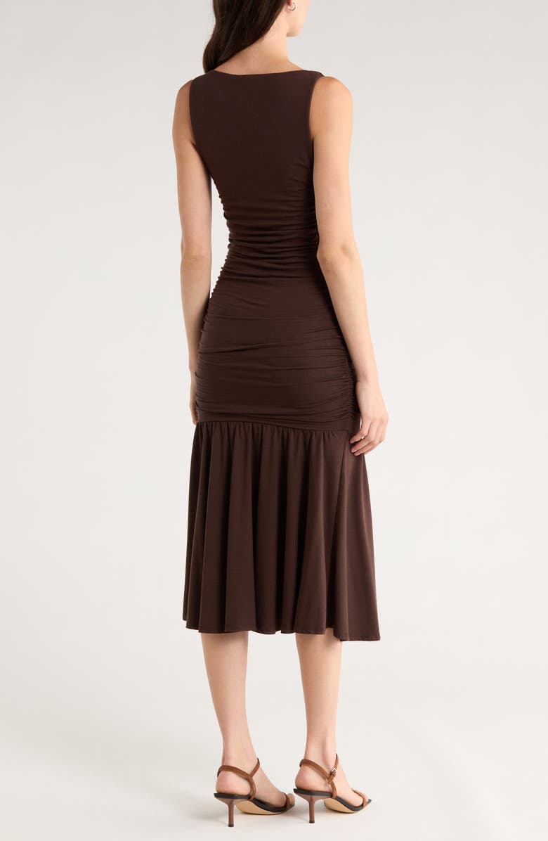 Reformation Kayla Eco Cinch Stretch Jersey Dress, Alternate, color, Mole