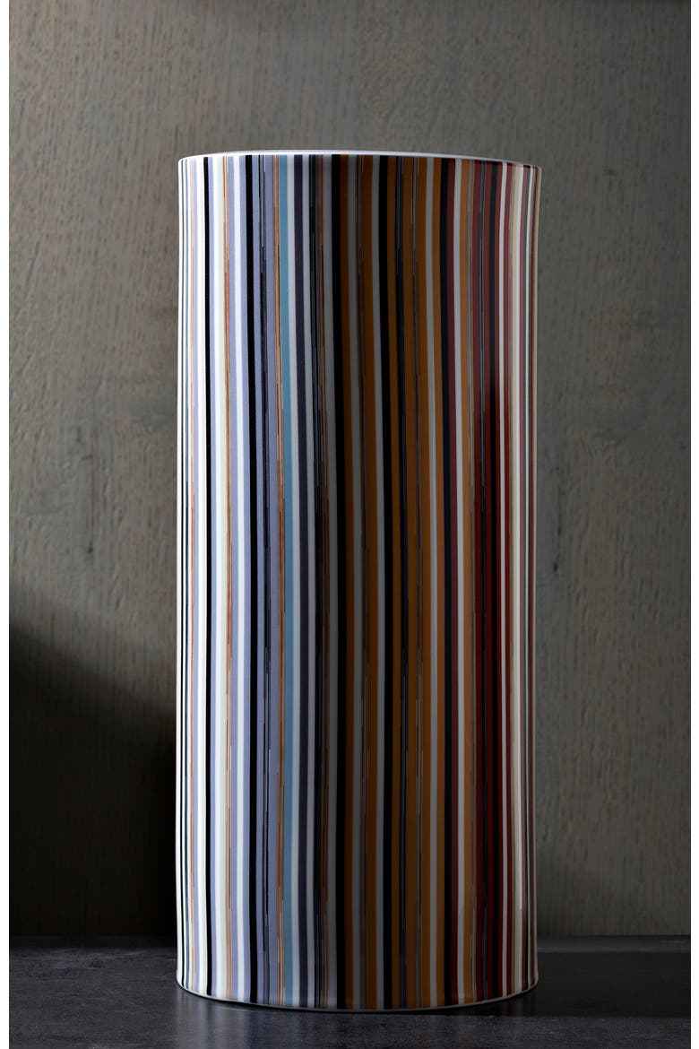 High Vase STRIPES  Jenkins 148 diam. 6.3", H 14", Alternate, color, Multicolor