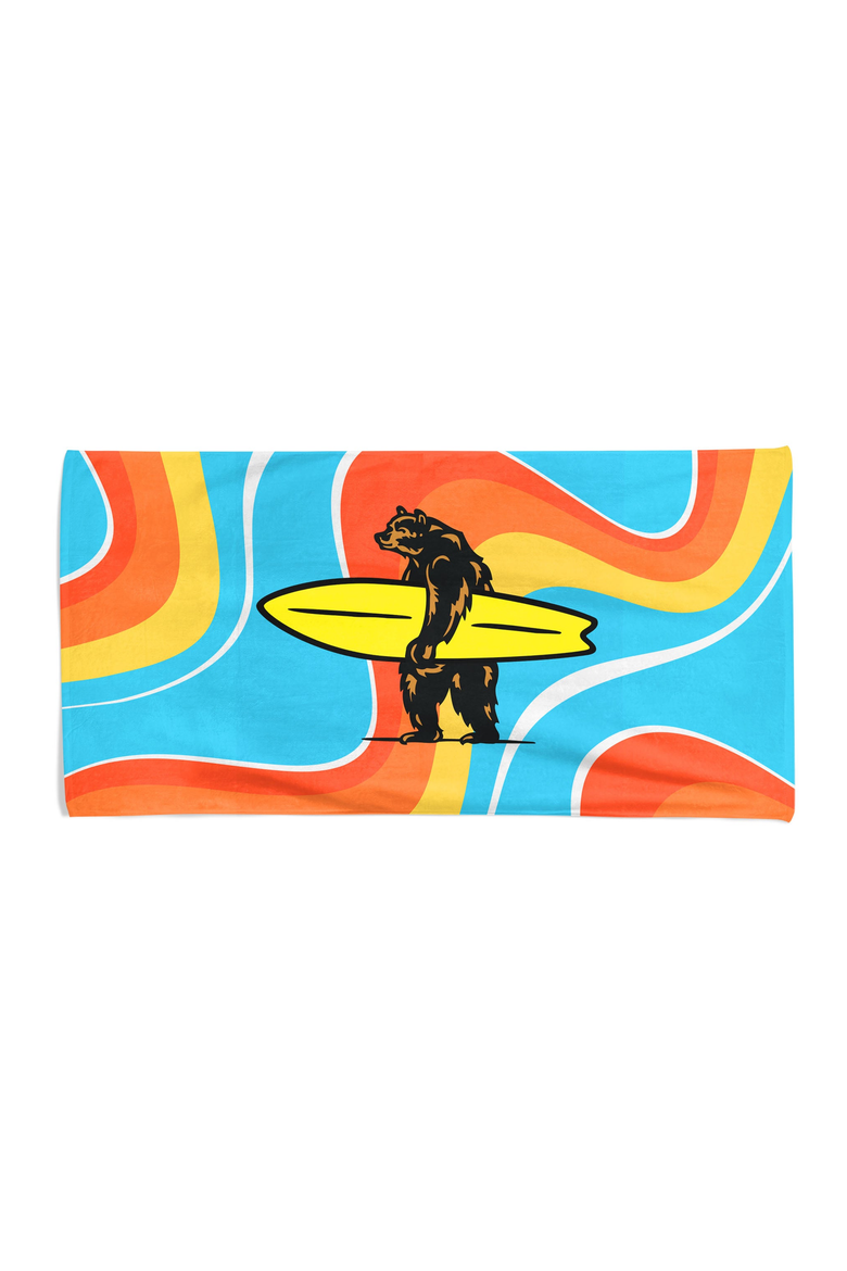 70's Brutus Beach Towel, Main, color, Light Blue / Orange