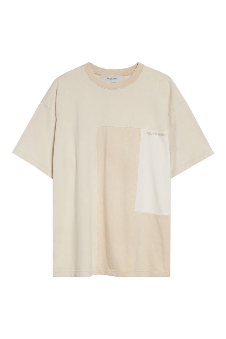 Journey Loose Fit Patchwork Logo T-Shirt, Alternate, color, HERITAGE WHITE SHADES