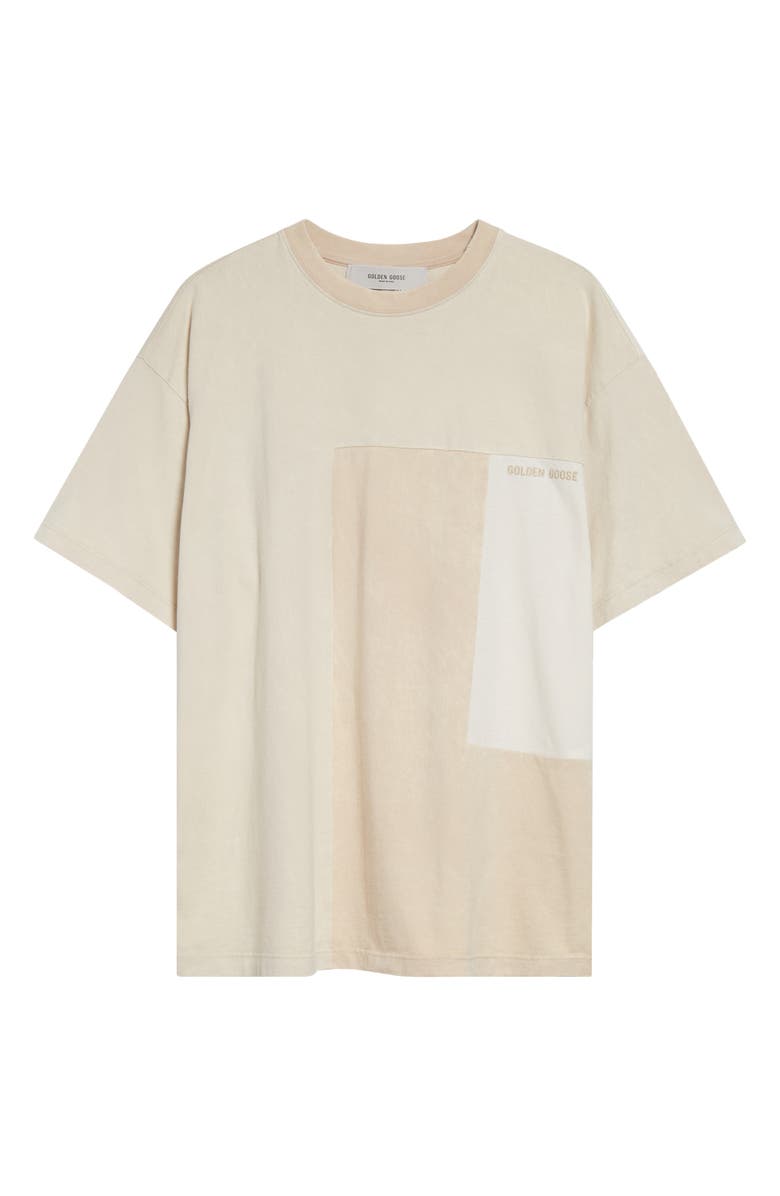 Golden Goose Journey Loose Fit Patchwork Logo T-Shirt, Alternate, color, Heritage White Shades