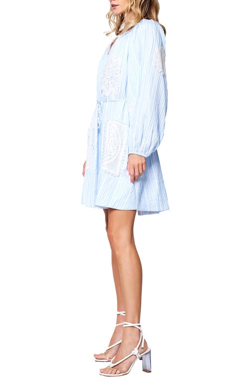 CIEBON CIEBON MIA LACE TIE WAIST LONG SLEEVE MINIDRESS