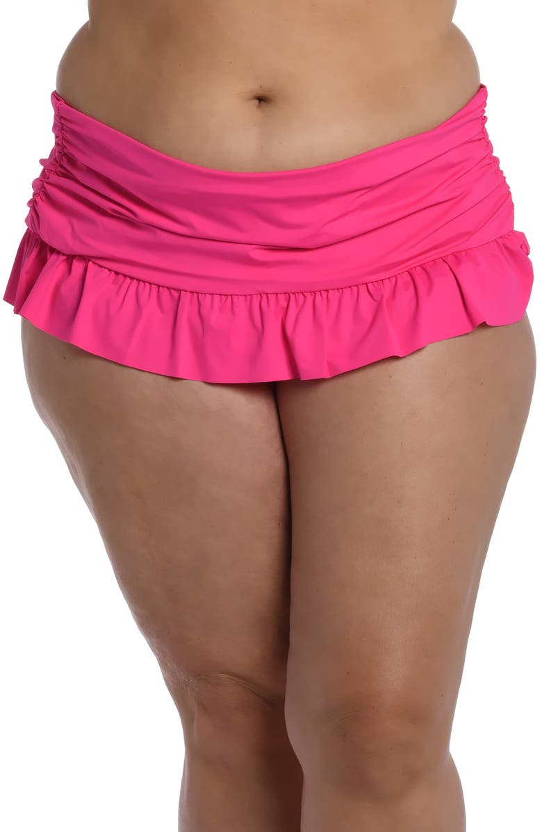La Blanca Island Goddess Skirted Bikini Bottoms, Main, color, Pop Pink