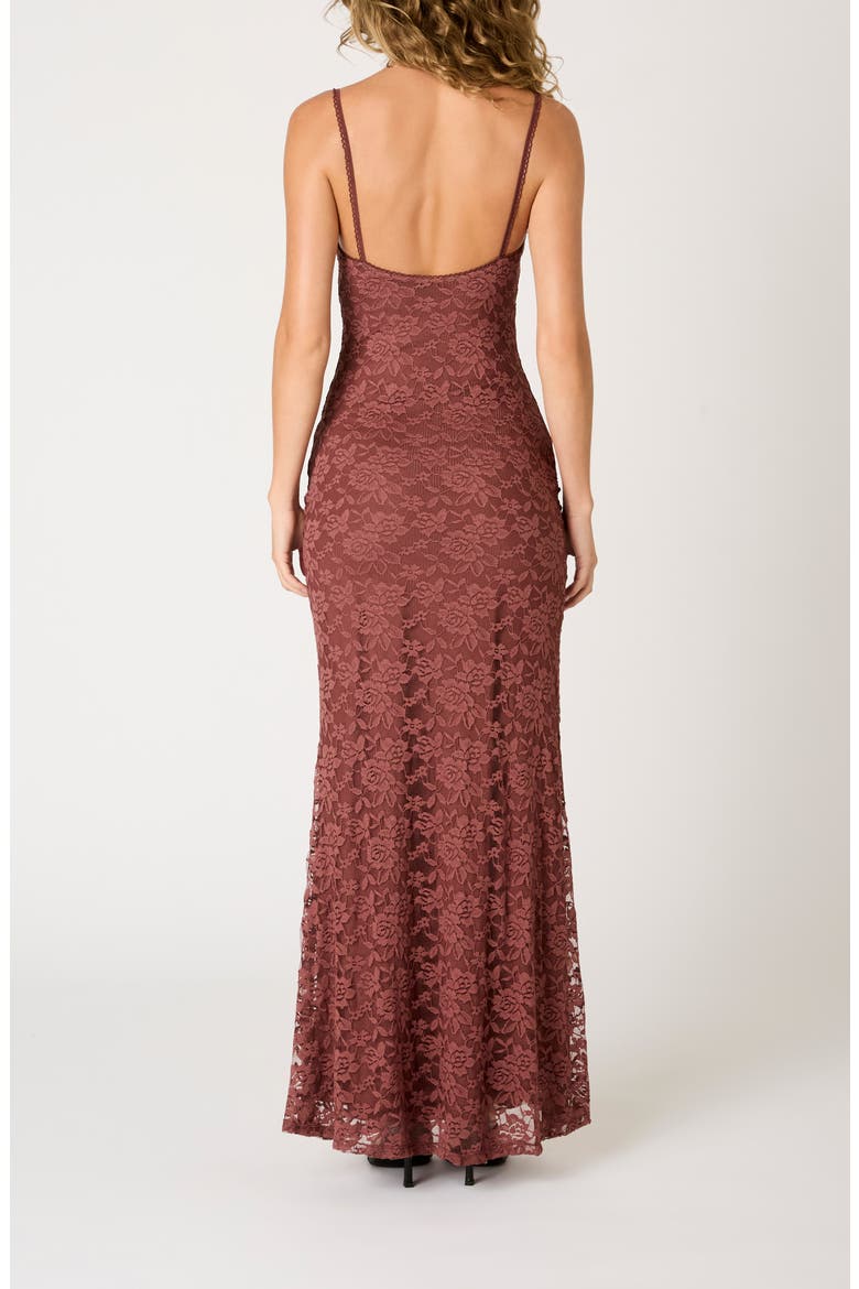 Vetiver Embroidered Maxi Dress, Alternate, color, COCOA